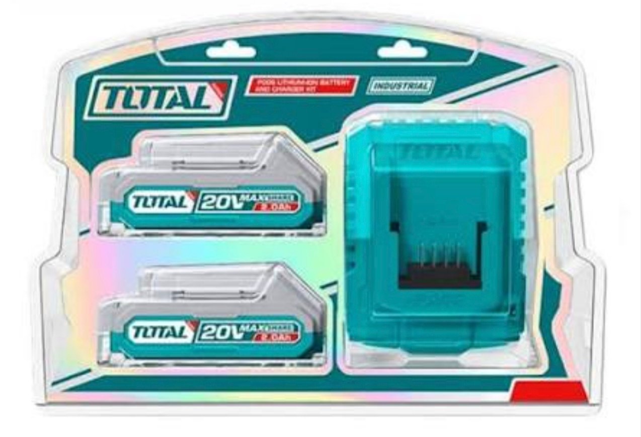 BATERIA 20V 2AH (2PCS) C/CARGADOR 20V 2A TFBCPK2212 TOTAL